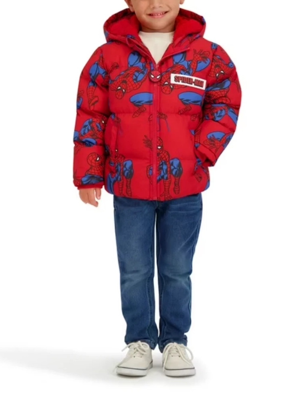 Marvel Spider-Man Red & Blue Puffer Jacket for Kids